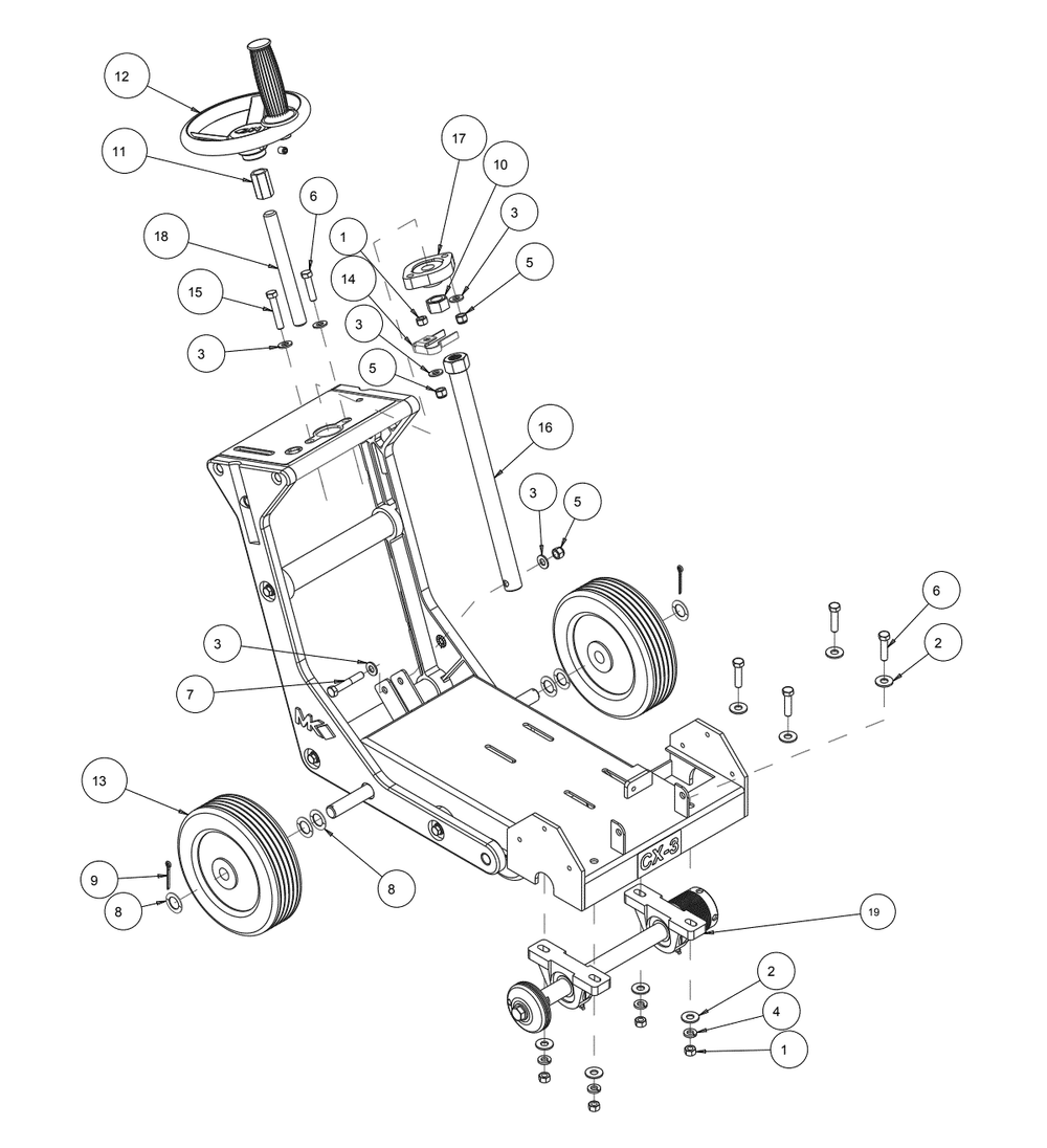 Section 04 Diagram and Parts List for MK-CX-3 159345 MK Diamond Concrete Saw